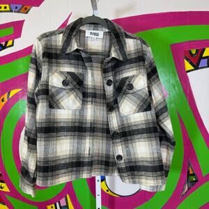 BB Dakota by Steve Madden, Checkered Shacket in Black and Cream. Size Small.